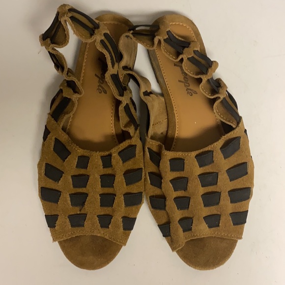 Free People Suede Elasticized Open Toed Sandal Shoes Size 36 - Picture 3 of 15